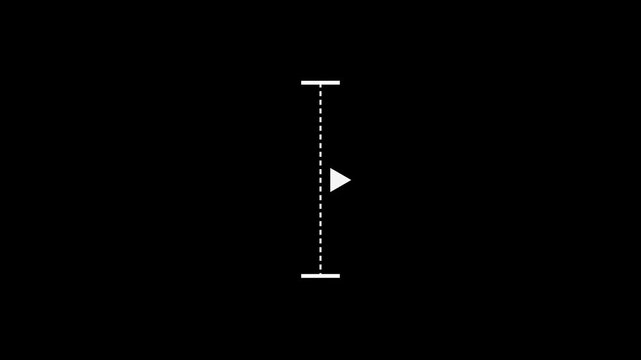 Animated white vertical dotted line measuring height, alpha channel