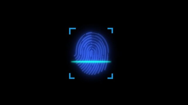Finger print animated icon. Fingerprint lock secure concept