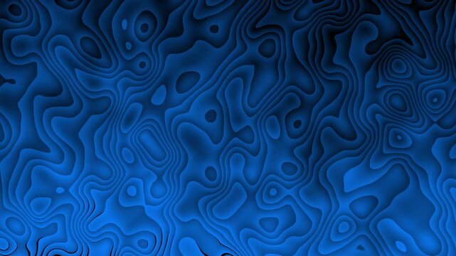 Abstract blue liquid topographic contour lines background loop vector illustration for dynamic backdrop pattern texture design, flowing fluid maps papercut curves style concept layer.