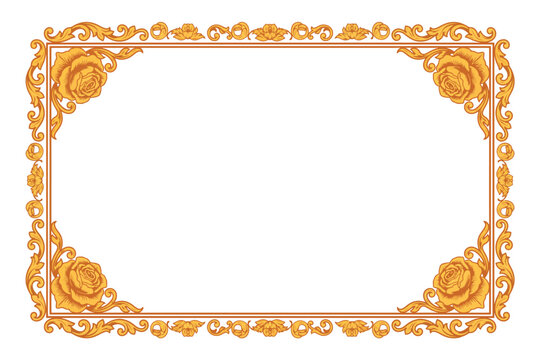 Ornate Decorative Frame Vintage Vector Border for Luxury Certificate