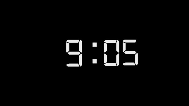 Simple countdown timer of 10 seconds (white letters on black background)