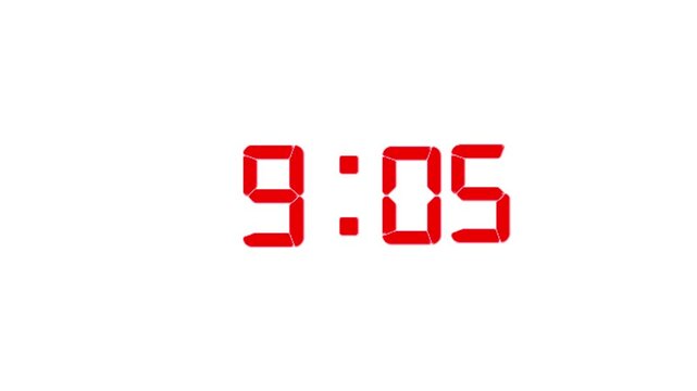 Simple countdown timer of 10 seconds (white letters on black background)