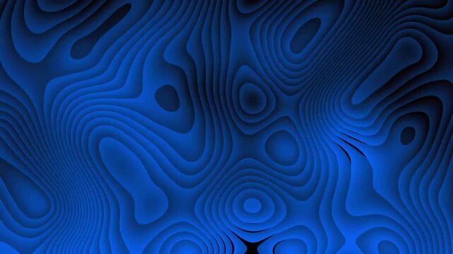 Abstract concentric orange topographic line steps background loop vector illustration for geometric backdrop pattern texture design, curved layered terrain elevation map shifting concept.