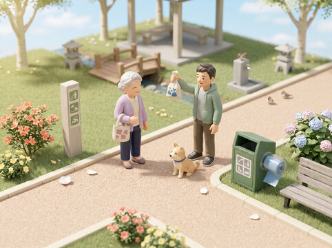 Park pet owner etiquette friendly reminder by community