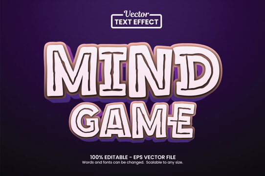3D hand drawn game text effect, editable mystery bone typography vector style
