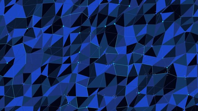 Vibrant Blue Abstract Technical Surface Featuring Geometric Low Poly Triangles Background