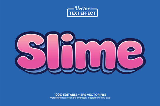 Editable Pink Slime Jelly Vector Text Effect Graphic Style Template for Kids Sticker Game Title and Poster