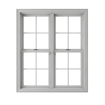 Double hung window with grid panes isolated on white