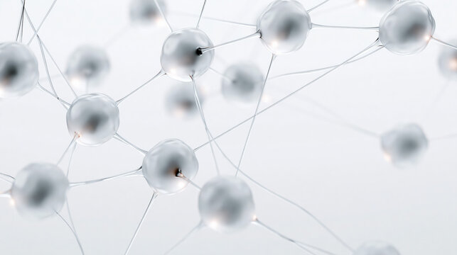 Biotechnology skincare background showing cellular synergy network