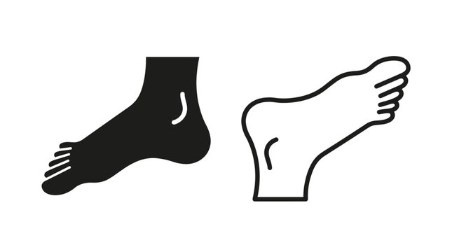 Foot illustration, icons for medical, sports, and anatomical contexts