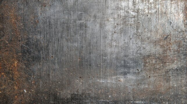 Abstract textured surface with scratches, rust, and imperfections, showcasing a weathered metal backdrop for design use