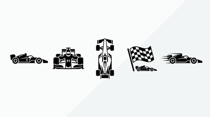 Obraz premium Set of Formula One Racing Car Icons