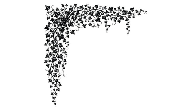 Black ivy corner border