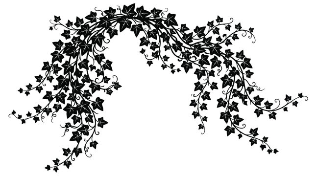 Black ivy leaf vine border