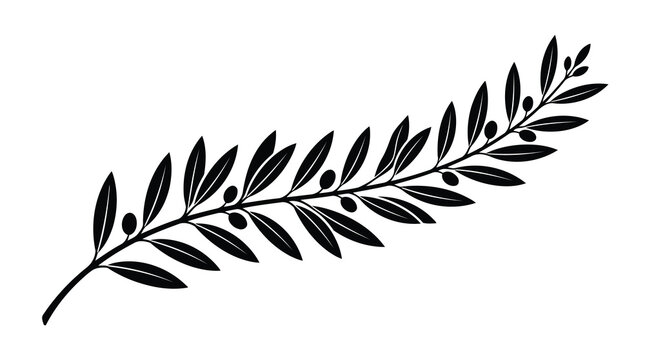 Black laurel branch icon