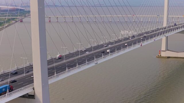 Aerial View of Shenzhen-Zhongshan Bridge, Guangdong, China
