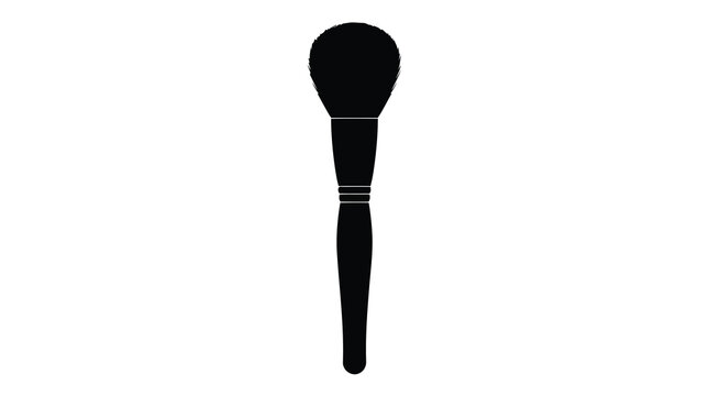 Black makeup brush on white background