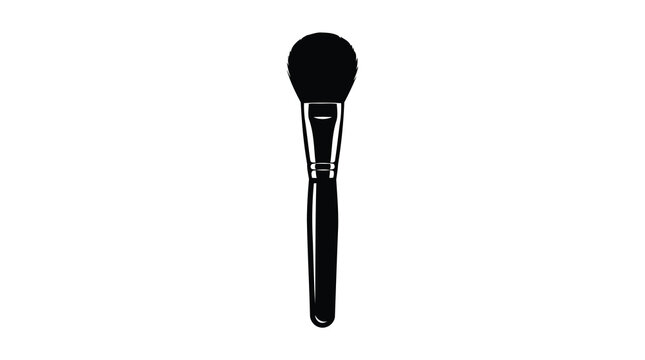 Black makeup brush on white background