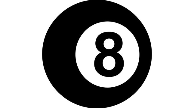 Black and white billiard 8 ball icon vector illustration graphic symbol for sports and games