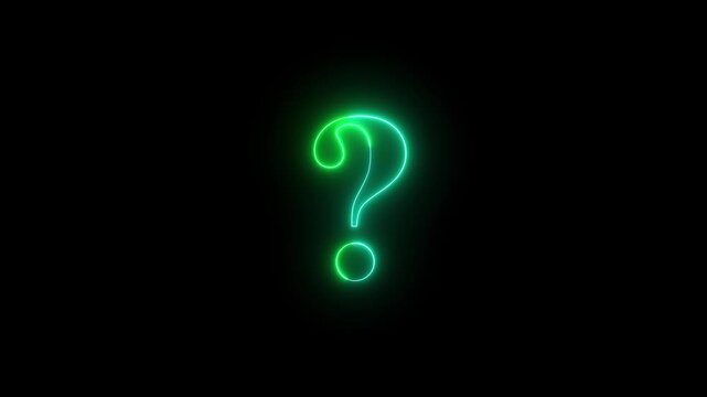 Question Mark with Neon, Question mark sign animation