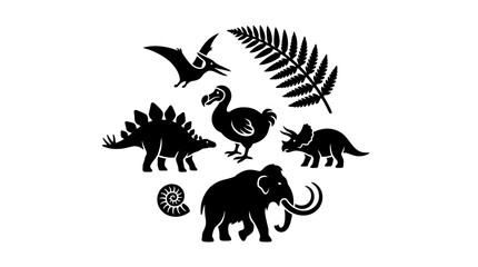 Extinct Animals and Prehistoric Fossils Clipart Set © Kimi