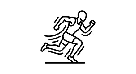 Fototapeta premium Runner Line Art Vector Illustration