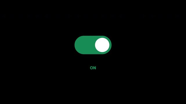 Toggle Switch Off UI Animation Overlay Alpha Channel Transparent 4K Light