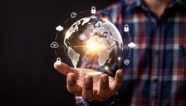 Digital Global Network Security Concept