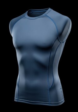 Sleek Athletic Compression Shirt on Dark Background.
