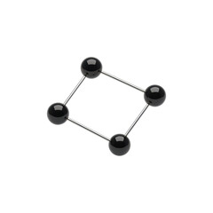 Fototapeta premium Abstract Geometric Structure with Black Spheres and Connecting Rods