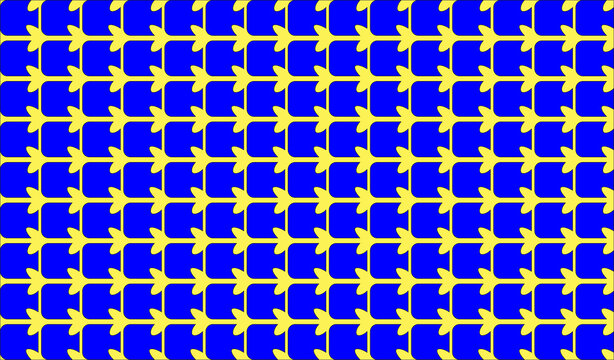 Geometric blue and yellow pattern, abstract repeating shapes background, vibrant graphic design texture for modern digital backdrops