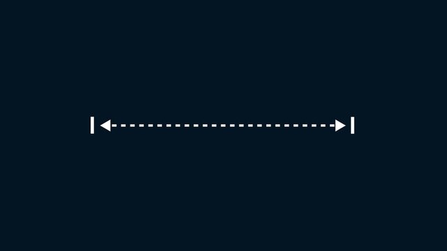 White vertical line measuring height animation,Abstract vertical dotted line height animation with alpha channel.