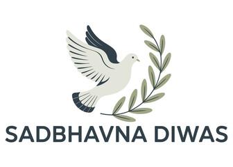 Fototapeta premium Sadbhavana Diwas Peace and Unity Vector Illustration