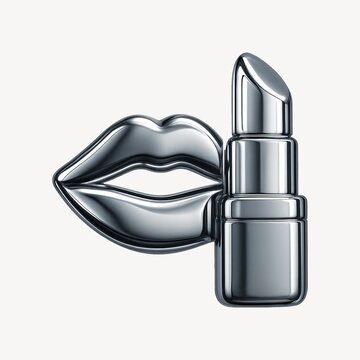 Metallic lips lipstick illustration