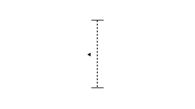 White vertical dotted line measuring height animation of line direction alpha channel. Measuring Ruler Scale.