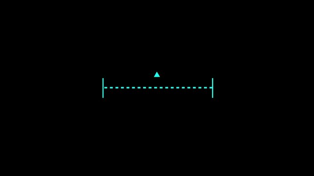 Horizontal dotted line measuring height animation, alpha channel.Line direction concept.