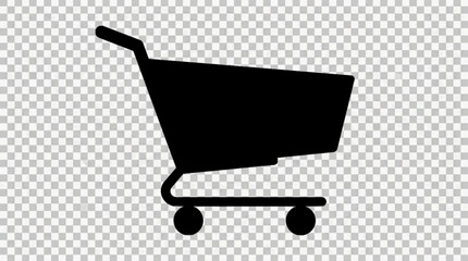 Shopping cart silhouette vector illustration isolated on white background for retail e-commerce design © putri