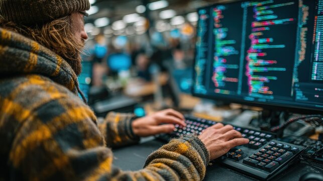 Person that is typing on a computer keyboard