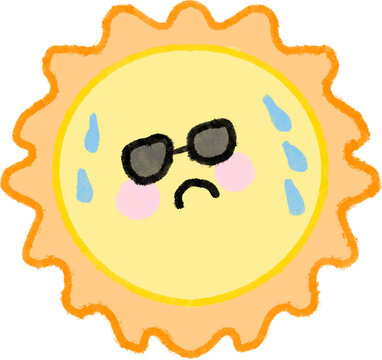 sweating sun with sunglasses