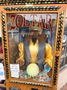 Zoltar Fortune Teller Machine Display in Oceanside