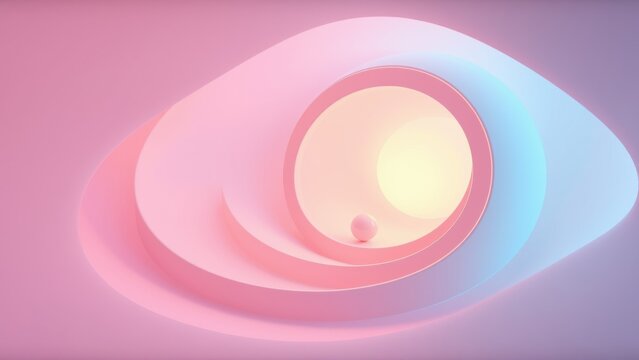 Abstract eye illustration. Soft pastel colors blend, creating surreal visual. Minimalist design, smooth gradients, gentle lighting.