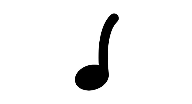 Isolated black music note icon on white background