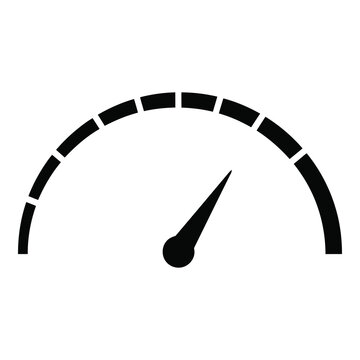 Speedometer gauge icon with needle indicator  simple graphic element icon