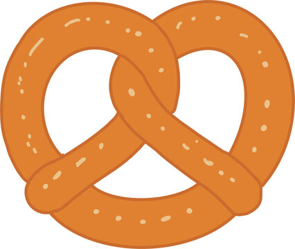 Fresh baked pretzel illustration