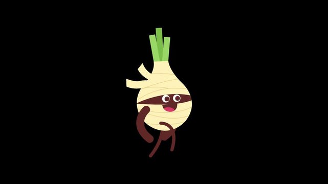 Cute Spooky Onion Character with Transparent Background