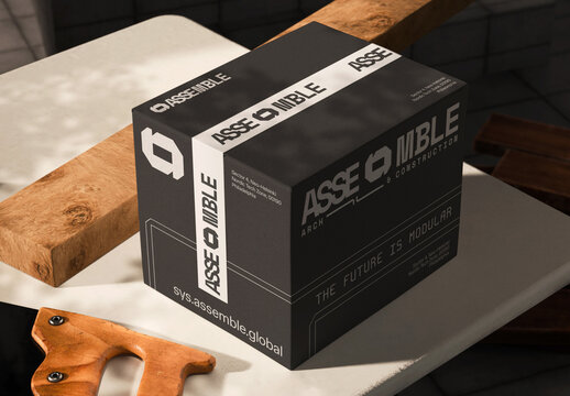 Box With Tape Mockup