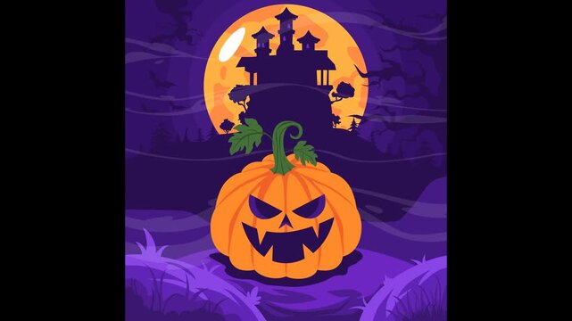 Spooky Halloween Graveyard Scene with Transparent Background