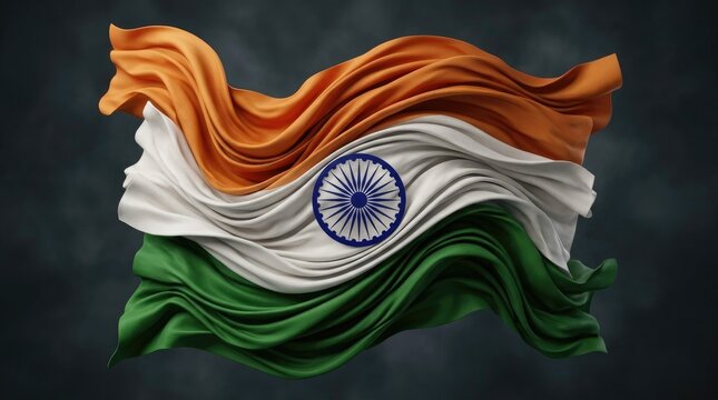 Celebrating independence day india vibrant tricolor indian flag waving with pride and patriotism