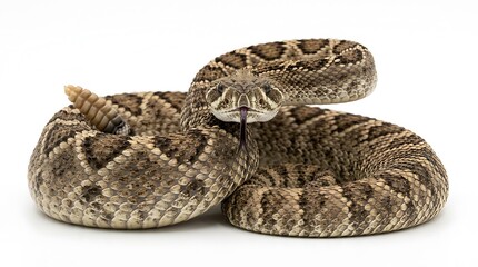 Obraz premium Crotalus atrox western diamondback rattlesnake isolated on white background