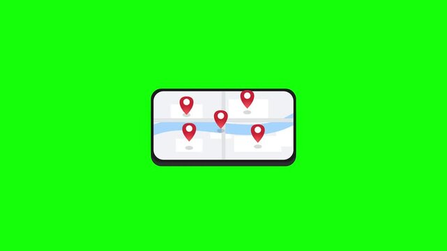 Smartphone Map Navigation: A smartphone displays a map application with multiple location pins, suggesting travel planning or a navigation interface.